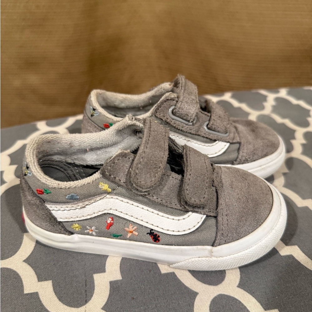 Vans Gray Kids Sneakers with White Accents